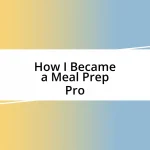 How I Became a Meal Prep Pro