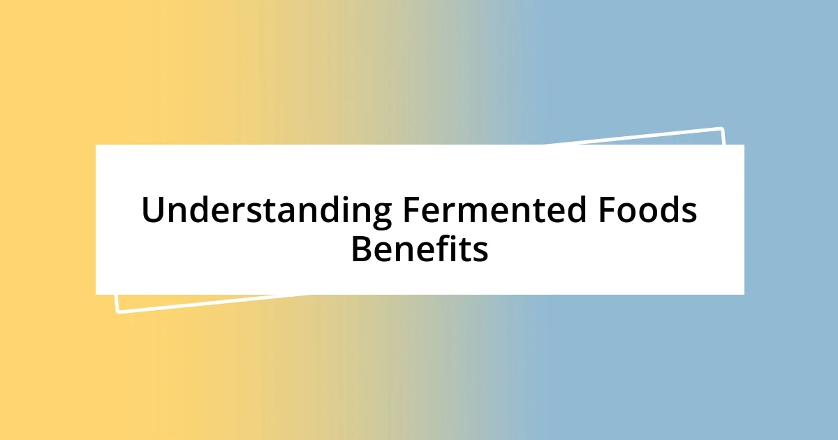 Understanding Fermented Foods Benefits