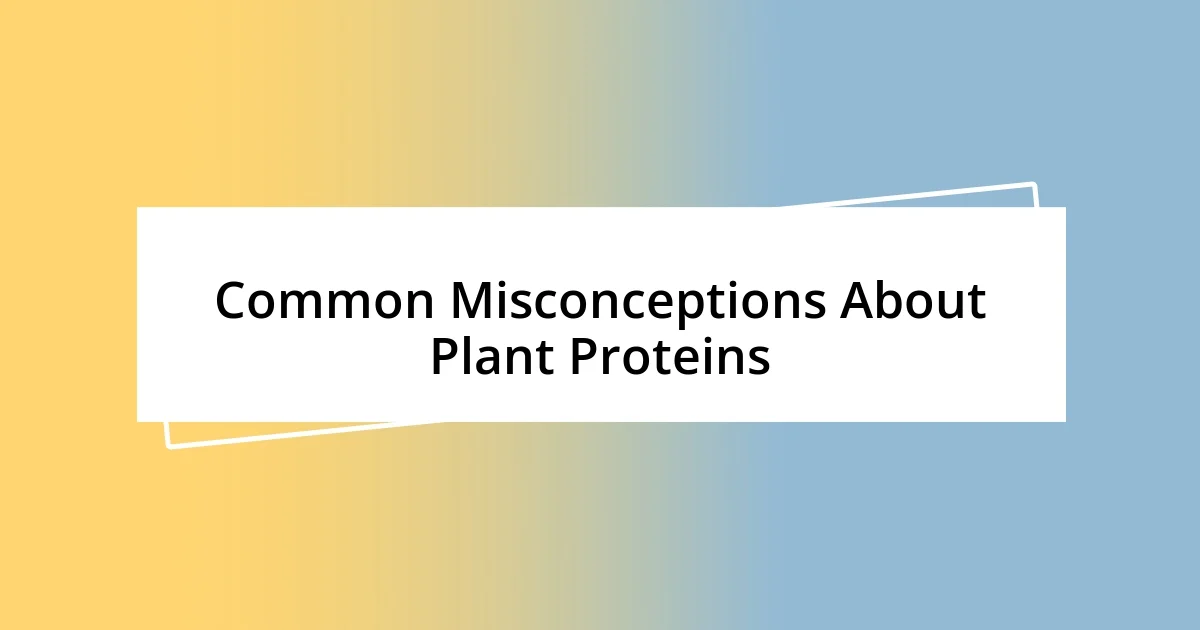 Common Misconceptions About Plant Proteins