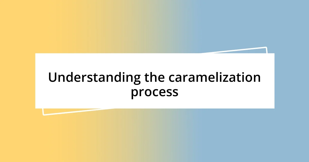 Understanding the caramelization process