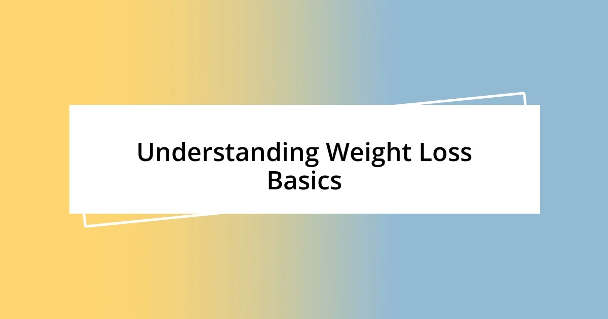 Understanding Weight Loss Basics